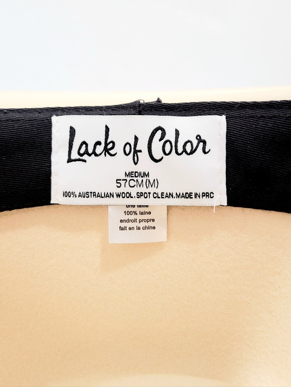 Lack Of Color 100% Australian Wool Rancher Hat Ivory Sz M - Picture 10 of 14